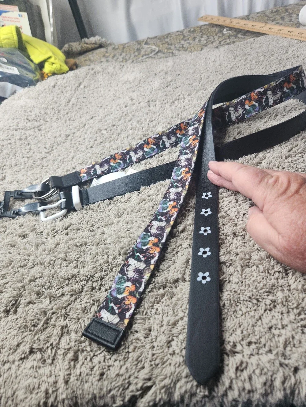 Girls' 2pk Butterfly & Daisy Belt Set - art class XL